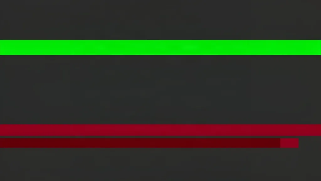 Two horizontal bars: green positive growth vs red decline on dark background